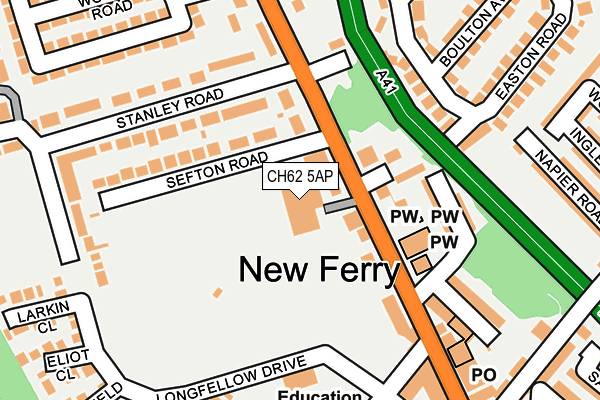 CH62 5AP map - OS OpenMap – Local (Ordnance Survey)