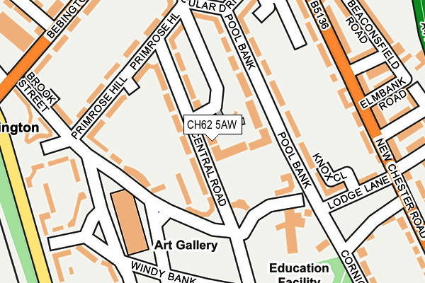 CH62 5AW map - OS OpenMap – Local (Ordnance Survey)