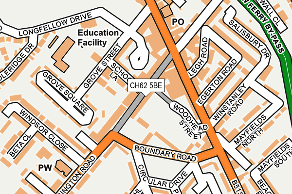 CH62 5BE map - OS OpenMap – Local (Ordnance Survey)