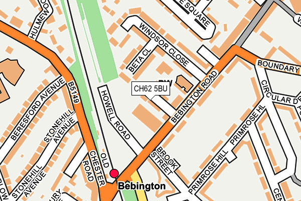 CH62 5BU map - OS OpenMap – Local (Ordnance Survey)