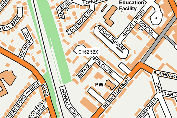 CH62 5BX map - OS OpenMap – Local (Ordnance Survey)