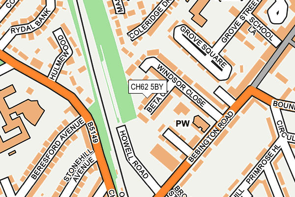 CH62 5BY map - OS OpenMap – Local (Ordnance Survey)