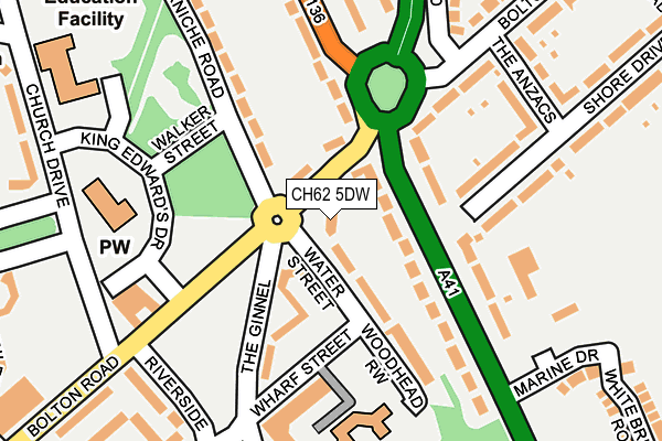 CH62 5DW map - OS OpenMap – Local (Ordnance Survey)