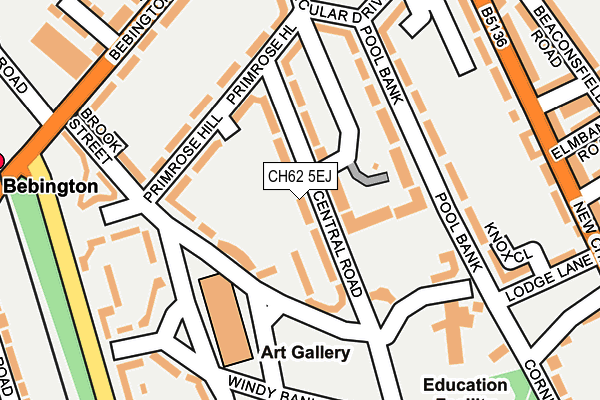 CH62 5EJ map - OS OpenMap – Local (Ordnance Survey)