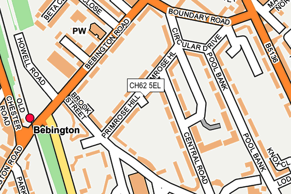 CH62 5EL map - OS OpenMap – Local (Ordnance Survey)