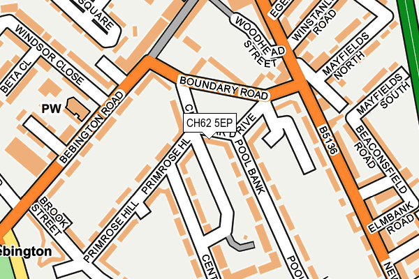 CH62 5EP map - OS OpenMap – Local (Ordnance Survey)