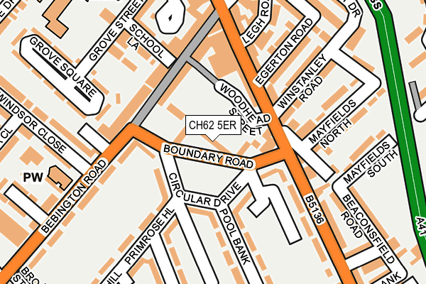 CH62 5ER map - OS OpenMap – Local (Ordnance Survey)