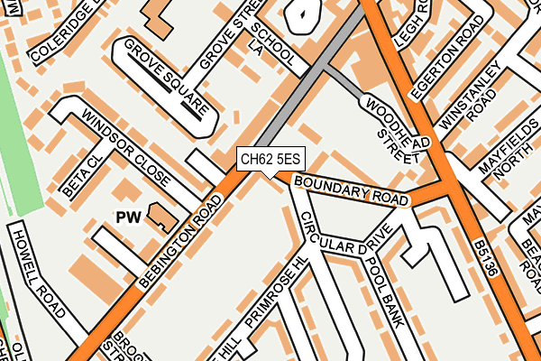 CH62 5ES map - OS OpenMap – Local (Ordnance Survey)