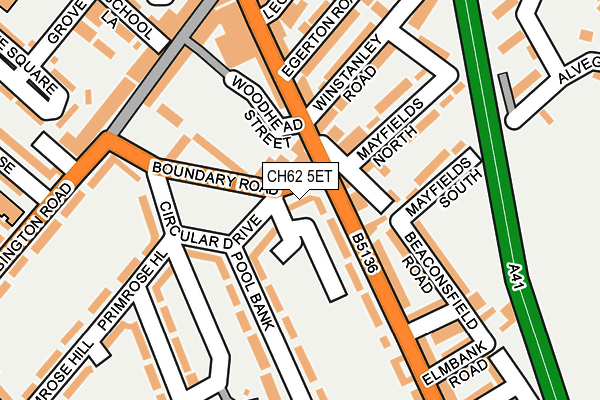 CH62 5ET map - OS OpenMap – Local (Ordnance Survey)