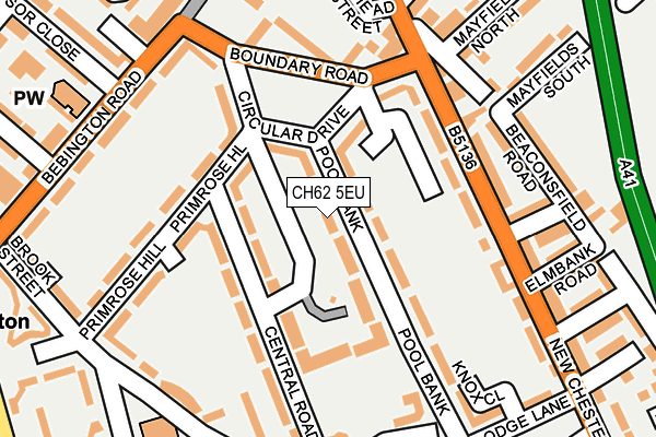 CH62 5EU map - OS OpenMap – Local (Ordnance Survey)