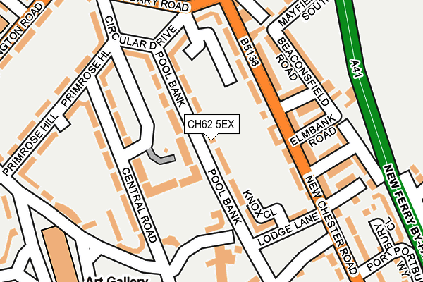 CH62 5EX map - OS OpenMap – Local (Ordnance Survey)