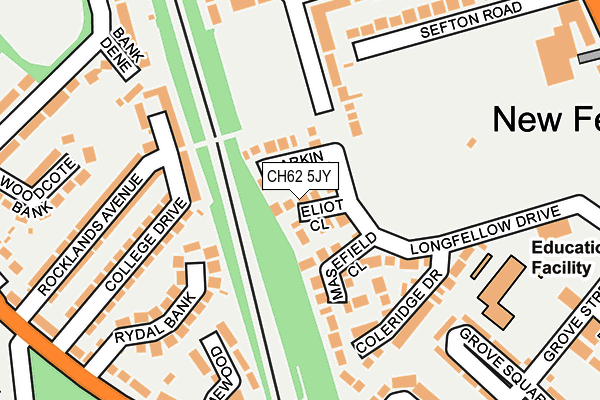 CH62 5JY map - OS OpenMap – Local (Ordnance Survey)