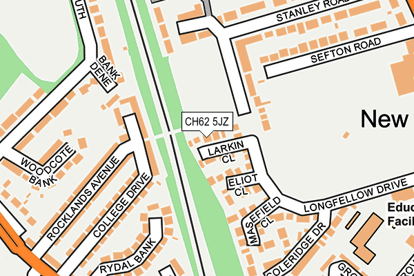 CH62 5JZ map - OS OpenMap – Local (Ordnance Survey)