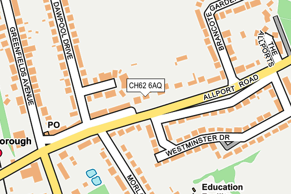 CH62 6AQ map - OS OpenMap – Local (Ordnance Survey)