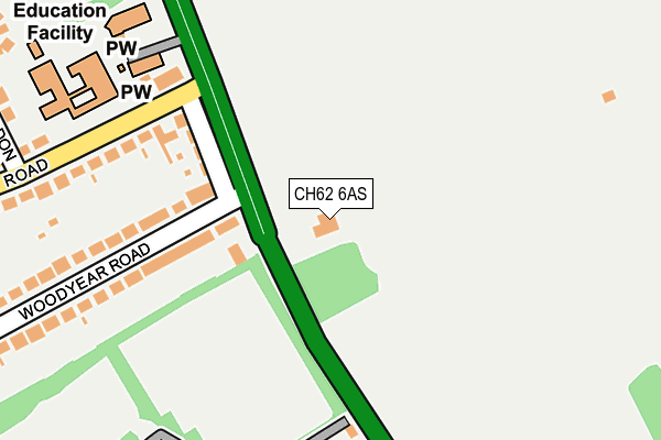 CH62 6AS map - OS OpenMap – Local (Ordnance Survey)