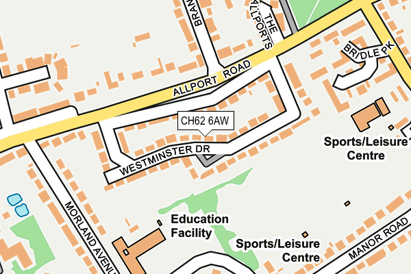 CH62 6AW map - OS OpenMap – Local (Ordnance Survey)