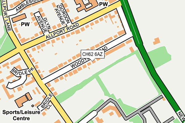 CH62 6AZ map - OS OpenMap – Local (Ordnance Survey)