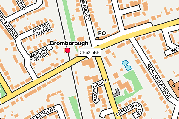 CH62 6BF map - OS OpenMap – Local (Ordnance Survey)