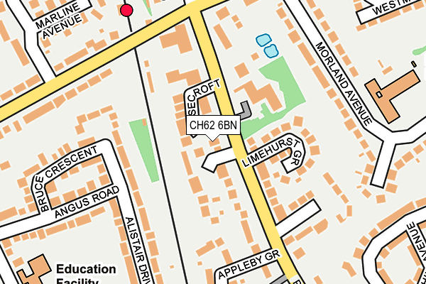 CH62 6BN map - OS OpenMap – Local (Ordnance Survey)