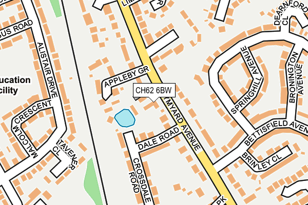 CH62 6BW map - OS OpenMap – Local (Ordnance Survey)