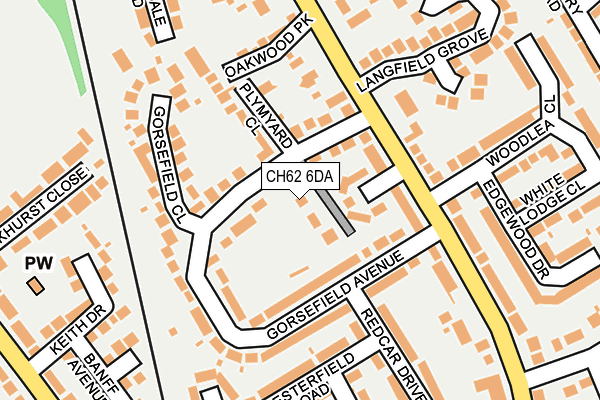 CH62 6DA map - OS OpenMap – Local (Ordnance Survey)