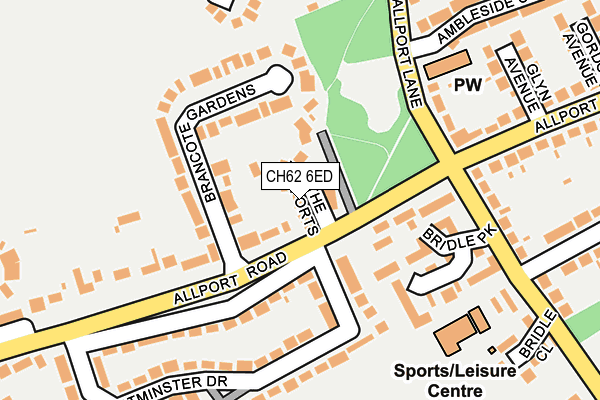 CH62 6ED map - OS OpenMap – Local (Ordnance Survey)