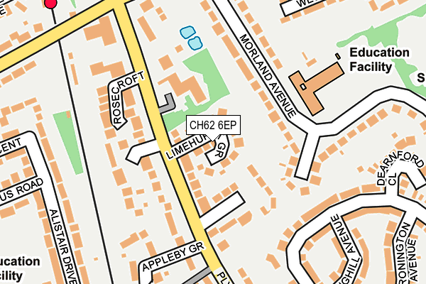 CH62 6EP map - OS OpenMap – Local (Ordnance Survey)