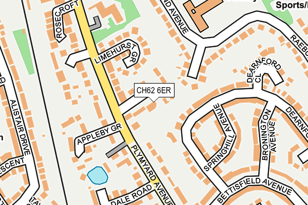 CH62 6ER map - OS OpenMap – Local (Ordnance Survey)