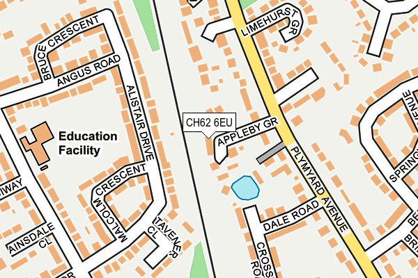 CH62 6EU map - OS OpenMap – Local (Ordnance Survey)