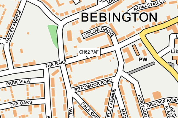 CH62 7AF map - OS OpenMap – Local (Ordnance Survey)