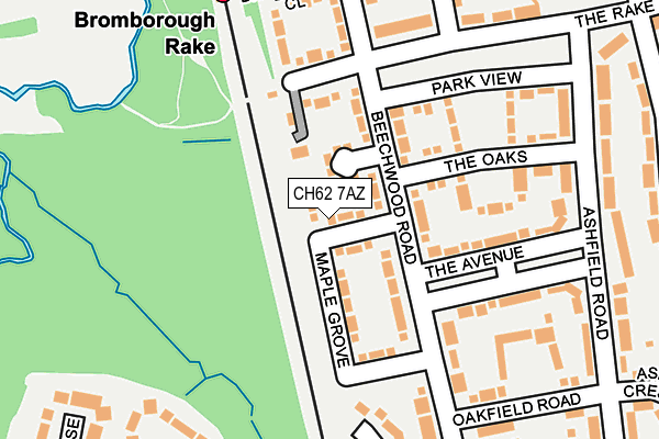 CH62 7AZ map - OS OpenMap – Local (Ordnance Survey)