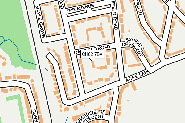 CH62 7BA map - OS OpenMap – Local (Ordnance Survey)