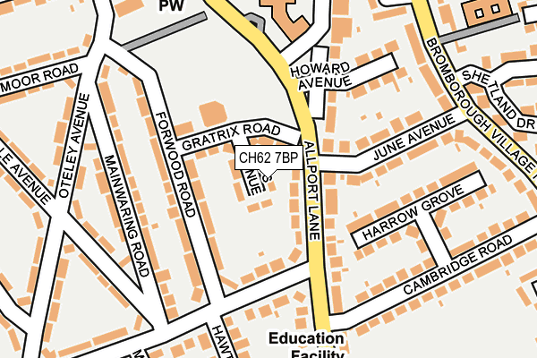 CH62 7BP map - OS OpenMap – Local (Ordnance Survey)