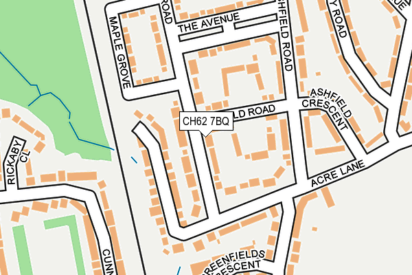 CH62 7BQ map - OS OpenMap – Local (Ordnance Survey)