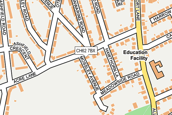 CH62 7BX map - OS OpenMap – Local (Ordnance Survey)