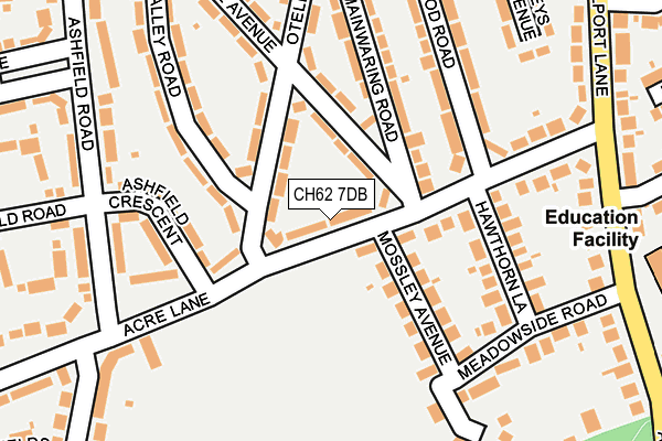 CH62 7DB map - OS OpenMap – Local (Ordnance Survey)