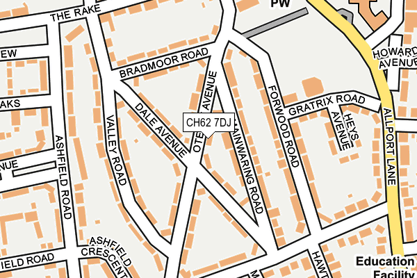 CH62 7DJ map - OS OpenMap – Local (Ordnance Survey)