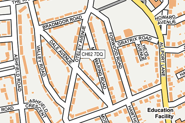 CH62 7DQ map - OS OpenMap – Local (Ordnance Survey)