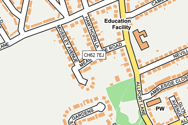 CH62 7EJ map - OS OpenMap – Local (Ordnance Survey)