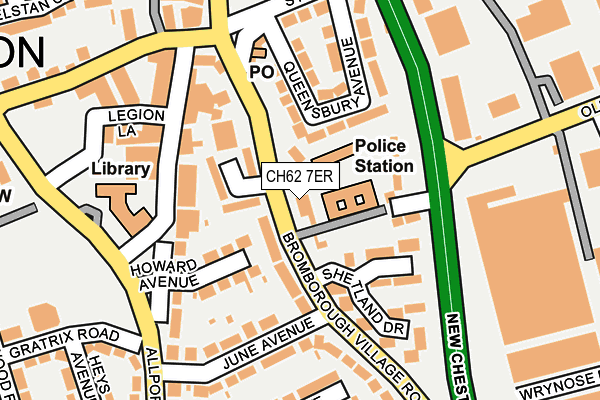 CH62 7ER map - OS OpenMap – Local (Ordnance Survey)