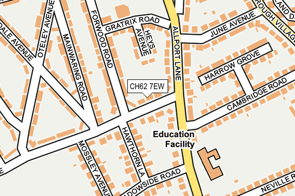 CH62 7EW map - OS OpenMap – Local (Ordnance Survey)