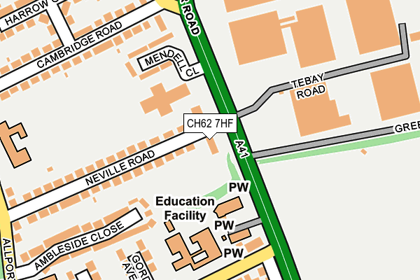 CH62 7HF map - OS OpenMap – Local (Ordnance Survey)