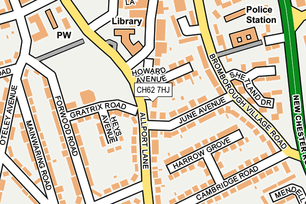 CH62 7HJ map - OS OpenMap – Local (Ordnance Survey)