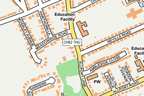 CH62 7HU map - OS OpenMap – Local (Ordnance Survey)