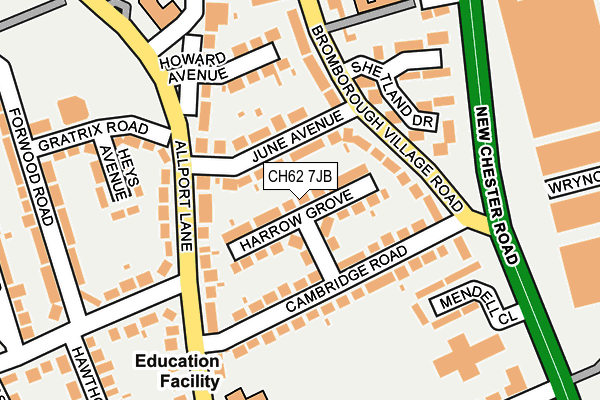 CH62 7JB map - OS OpenMap – Local (Ordnance Survey)