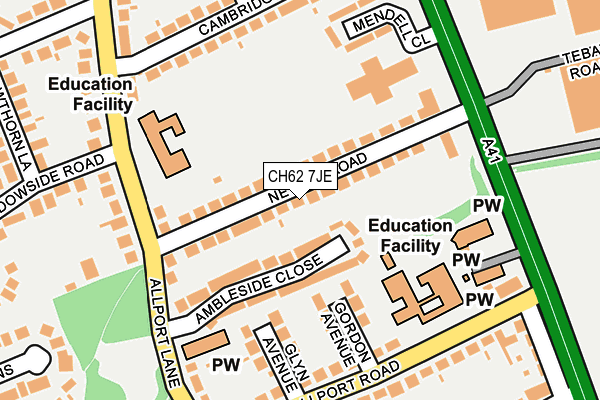 CH62 7JE map - OS OpenMap – Local (Ordnance Survey)