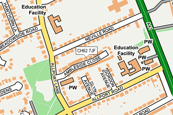 CH62 7JF map - OS OpenMap – Local (Ordnance Survey)