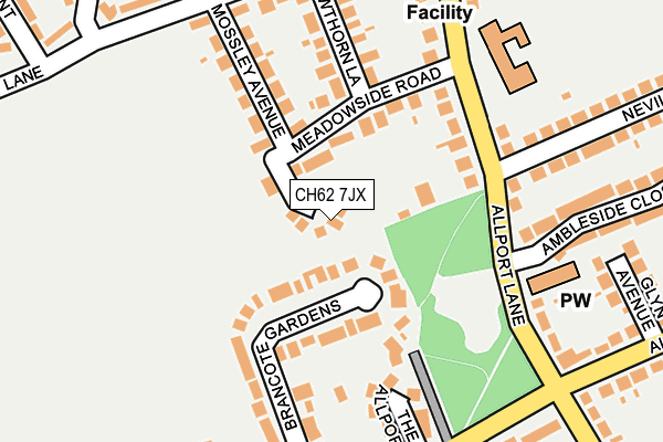 CH62 7JX map - OS OpenMap – Local (Ordnance Survey)