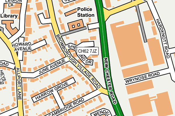 CH62 7JZ map - OS OpenMap – Local (Ordnance Survey)