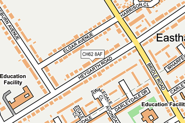 CH62 8AF map - OS OpenMap – Local (Ordnance Survey)